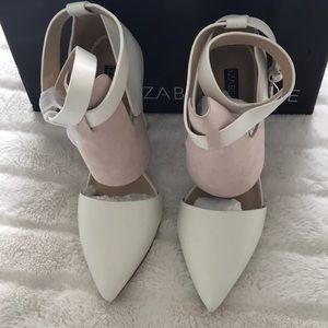 Off white and pink heels